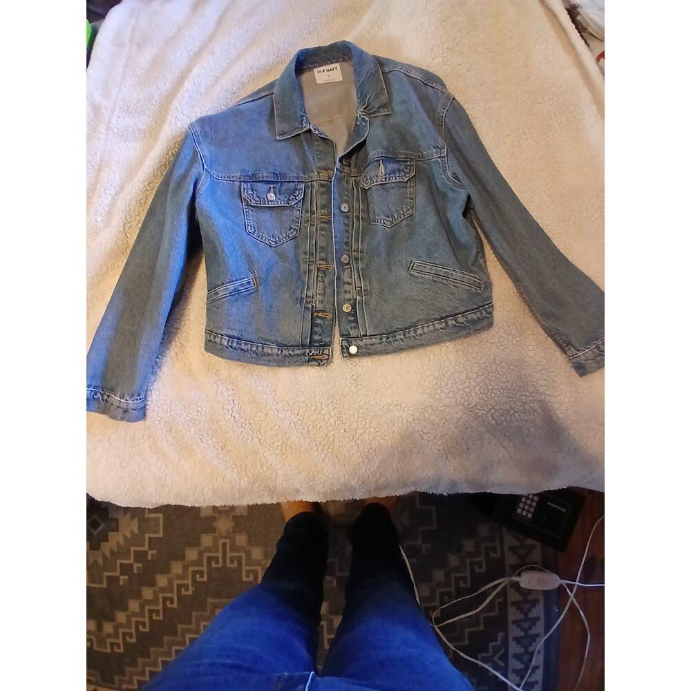 Old Navy Women's Denim Jean Jacket - Size XL - Classic Medium Wash Trucker Style